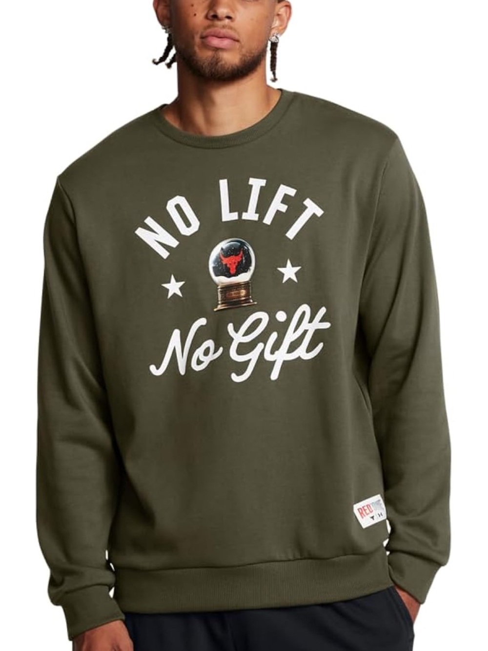 Under Armour Olive Green "No Lift No Gift" Crewneck Sweatshirt